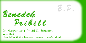 benedek pribill business card
